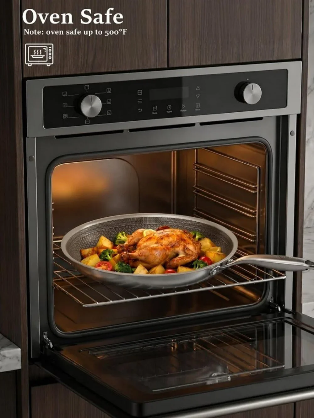 8-Inch Nonstick Frying Pan - Dishwasher & Oven Safe, Induction Ready, Stay-Cool